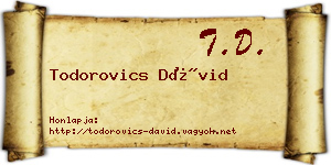 Todorovics Dávid névjegykártya
